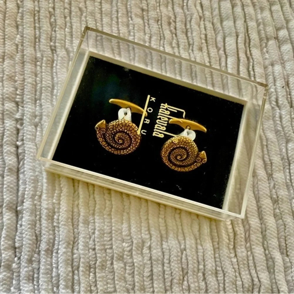 NWT VINTAGE KALEVALA KORU Snake‎ Cuff Links in Brass